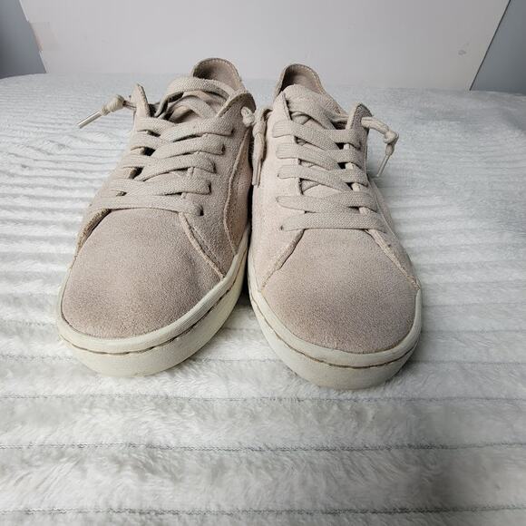 Dolce Vita Beige Suede Sneakers Women’s Size 8 Casual Lace-Up Low Top Shoes - Picture 4 of 9